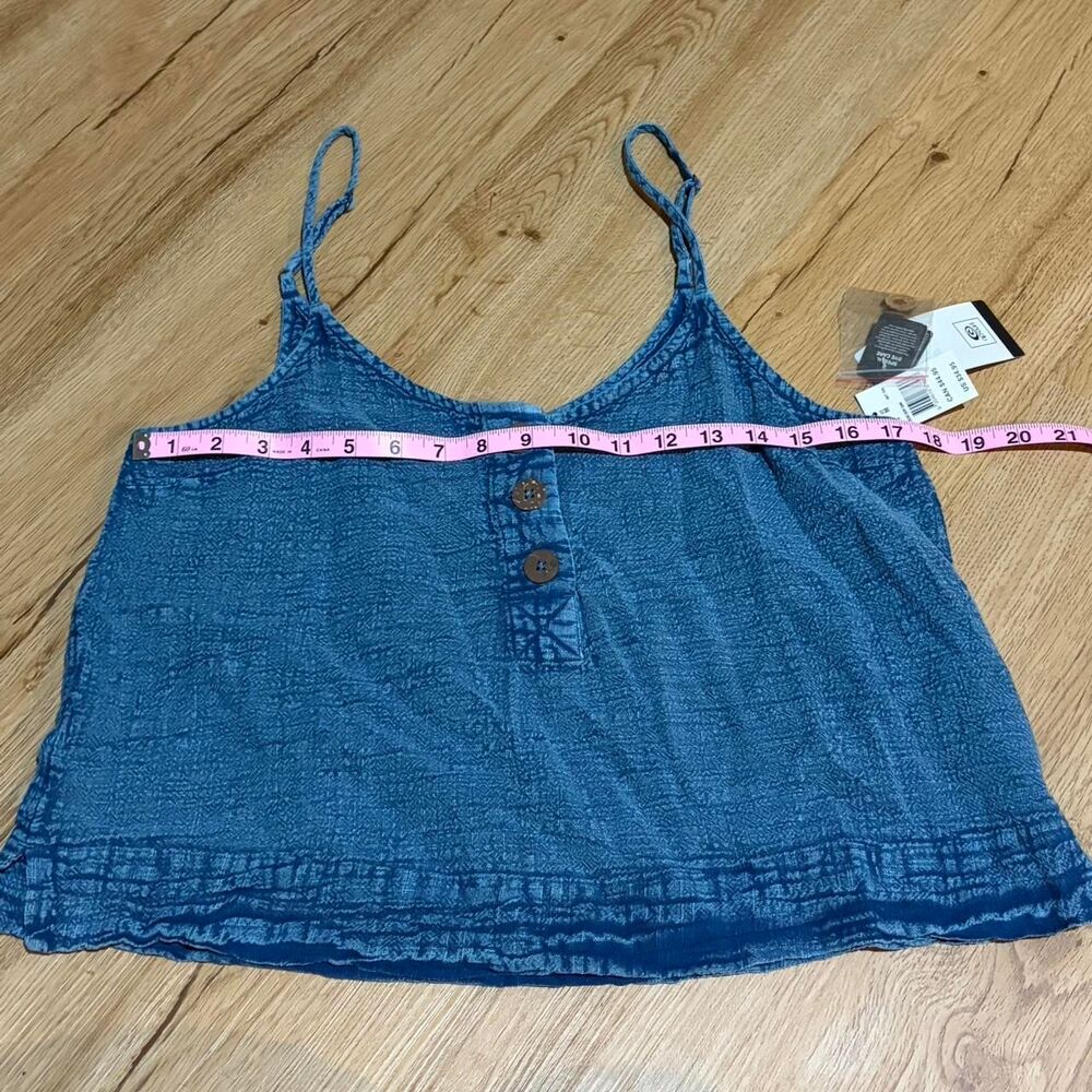 Rip-curl Women's Blue Cami Tank Top NEW button details chambray - Picture 5 of 6